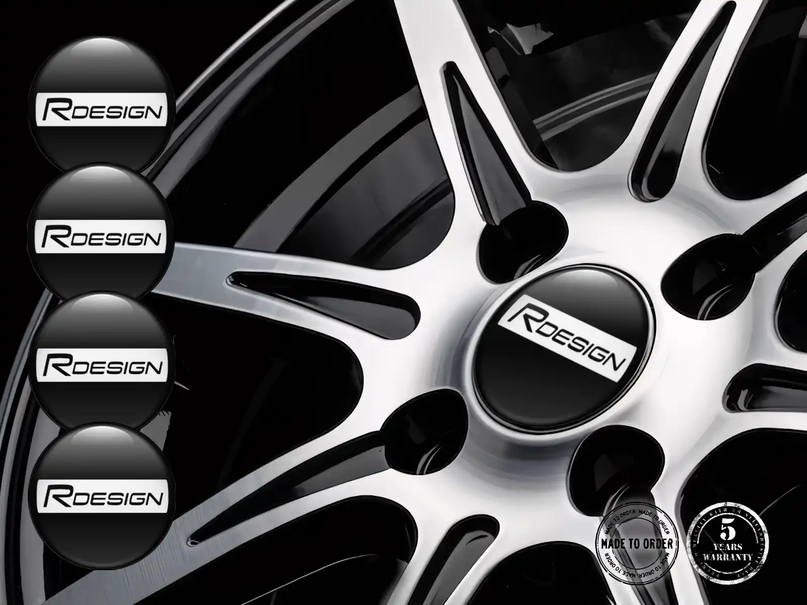 Volvo Design Autocollants Cache-Moyeu Étiquettes Bombées